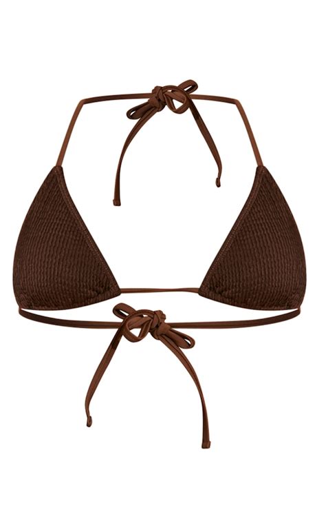 asos crinkle bikini|Triangle Bikini in Chocolate Brown Crinkle by Boho Rose.